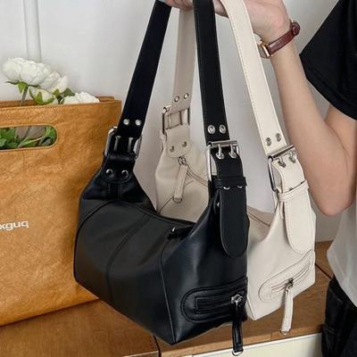 Y2K Style Shoulder Bag for Women Trendy Motorcycle Handbag Minimalist Shoulder Purse for Girls Street Wear Luxury Designer