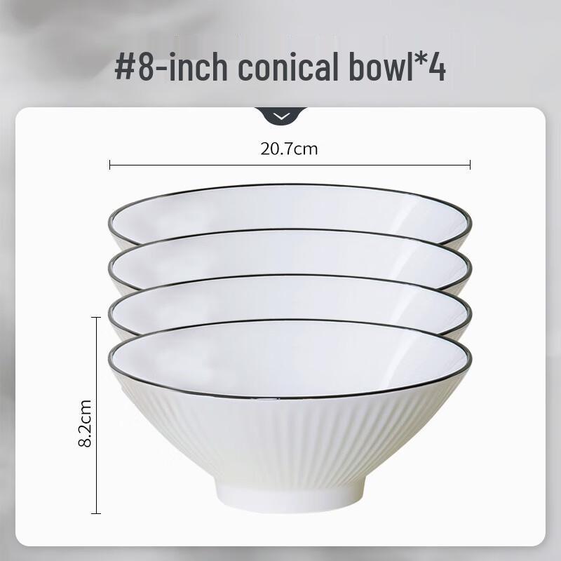 Mod Lancaster American Black Line Ceramic Bowl Set