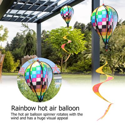 Hot Air Balloon Wind Spinner Rainbow Hanging Wind Twister Garden Outdoor Decor Child Gift Festival Celebration Hot Air Balloon