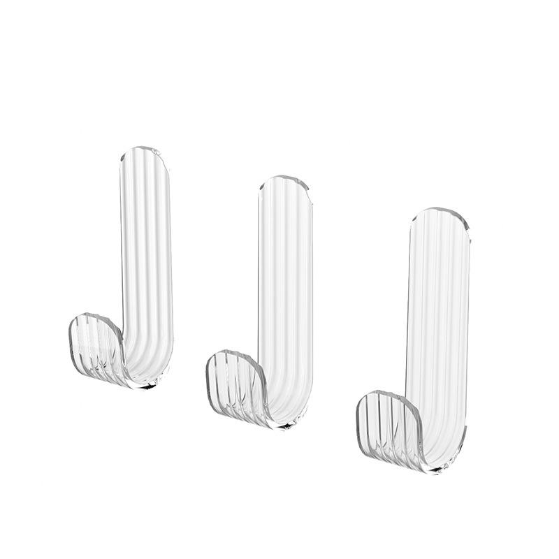 Strong Transparent Adhesive Hooks for Bathroom Wall Door No Drill Plastic Hangers