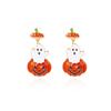 Orecchini Pendenti Asimmetrici Festivi a Zucca Comodo Accessorio per le Feste Perfetto per le Riunioni di Halloween