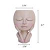 Creative Face Flower Pot Head Planter Pot Succulent Planter Resin Art Statue Sculpture Potted Decorative Ornaments Vase