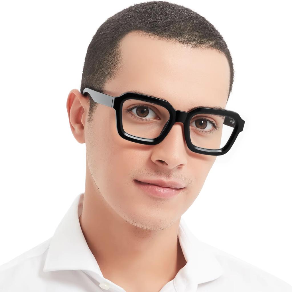 Acetate Frame Brand Black Square Men's Glasses Frame Optical Blue Light Reading Glasses Women Retro Photo Grey Computer Eyewear