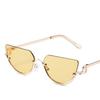New Metal Half Sunglasses Fashionable Gradient Color Women Decorative Eyewear Holiday Outdoor Trendy Sun Glasses Uv400