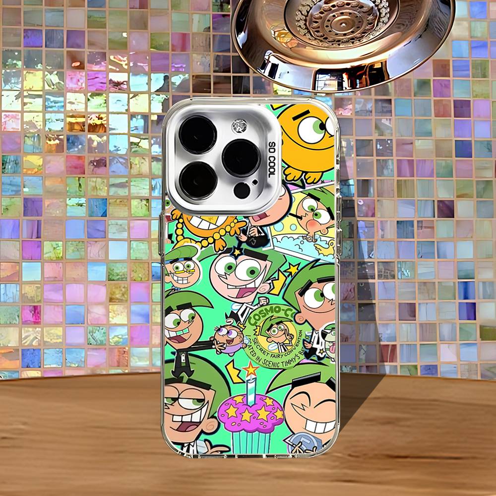 C-Cosmo and W-Wanda Phone Case For iPhone 16,15,14,13,12,11,Pro,XS,Max,Plus,Mini,SE4,E White Matte Shockproof Cover iPhone14pro