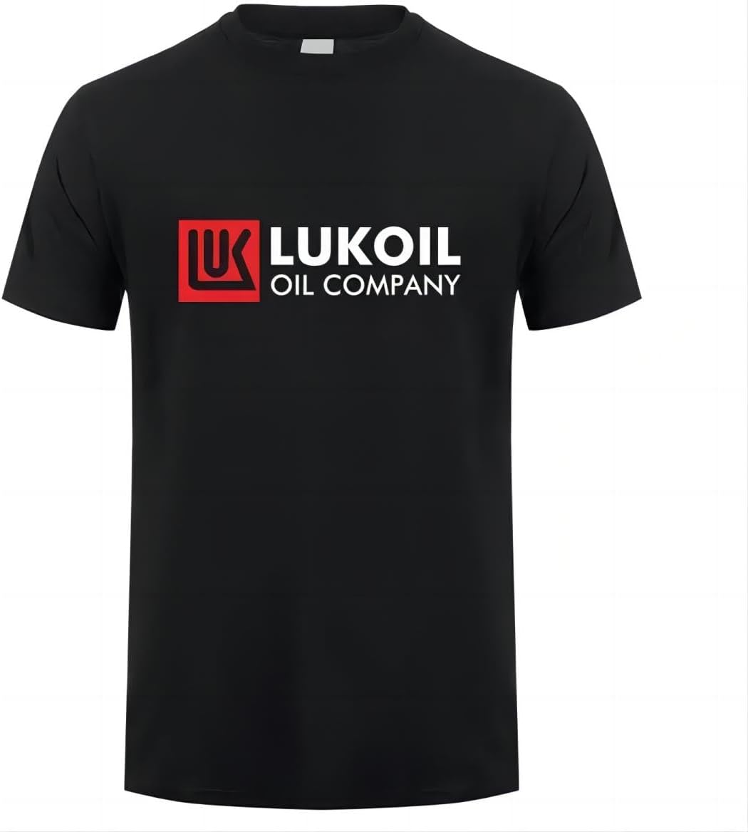 Russian Lukoil Oil Company T Shirt Men Summer Short Sleeve Cotton T Shirts Man Tops Fashion XL чёрный