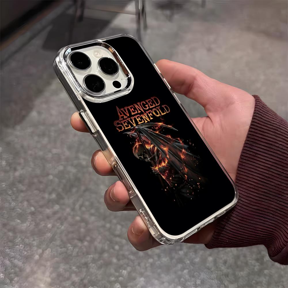 A-Avenged Sevenfold Phone Case For IPhone 17 Air 16 E 15 14 13 12 11 Plus Pro Max Electroplated Transparent Soft Shell