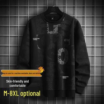 Top Youth Men's Full Print Loose Fit Round Neck Long Sleeve Sweatshirt