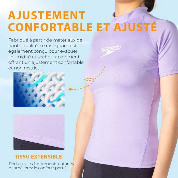 Speedo Rashguard Femme Essentiel- Bonbon Dur-Blanc