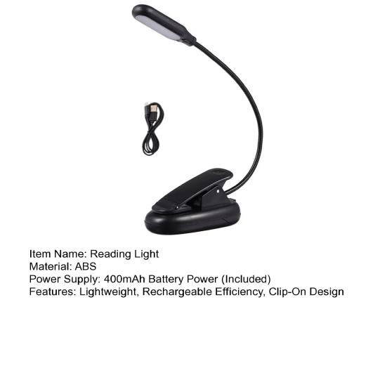 Rechargeable Light Night Clip-On Design E-reader Reading Reading Lamp