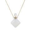 Natural crystal rhombus perfume bottle pendant necklace aromatherapy healing gemstone stainless steel necklace for women