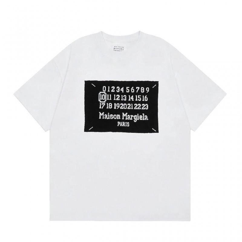 Digital Print MM6 Cotton T-Shirt Men Women Short Sleeve Casual Top 230g