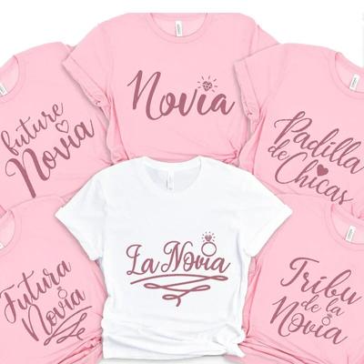 Hochzeit Braut Dusche Party frauen T-shirt Bachelorette Party T Hemd Team Braut Outfit Tops Tribu De La Novia Spanisch T Shirts