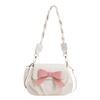 Women's Solid Bowknot Pleated Crossbody Bag - New 2023 Retro Fashion with Twist Strap