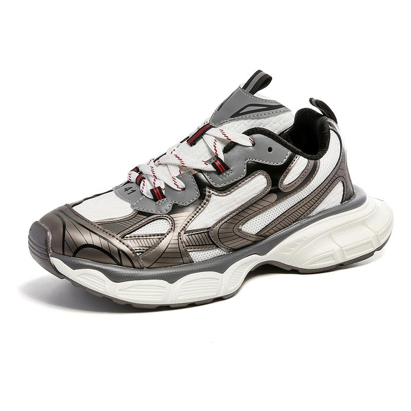 Paar Sportschuhe Dicke Sohle Mode Klassische Freizeitschuhe Verschleißfest Komfort Schnürschuhe Outdoor Laufschuhe für Herren Damen