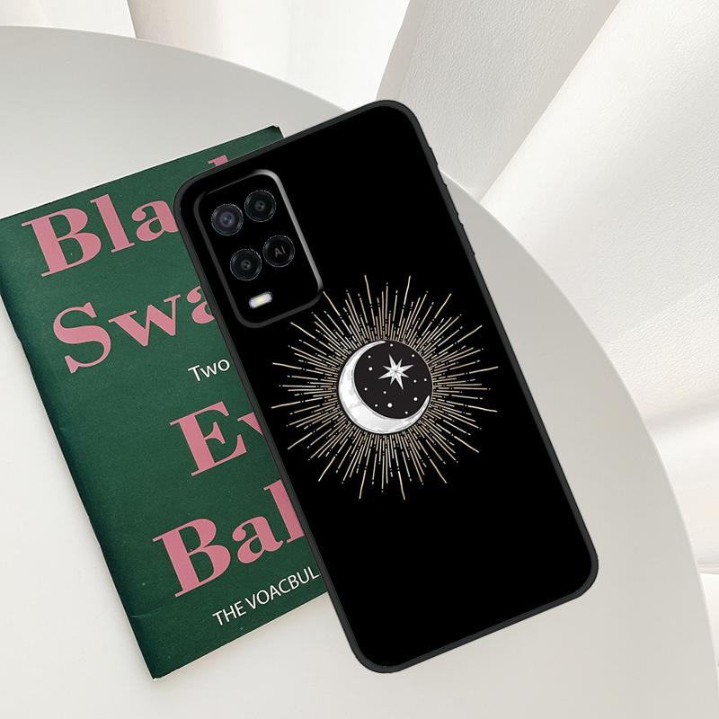 Sun Moon Case For Oppo A15 A16 A17 A52 A72 A76 A96 A54 A74 A94 A54S A57S A58 A78 A98 A57 A77 Cover