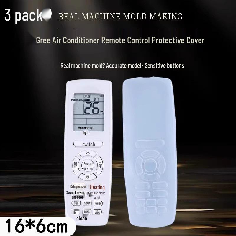 Set of 3 Gree Air Conditioner Remote Covers, Universal Silicone Protection, Full Transparent Coverage. Newcomers Get ¥5 Off!