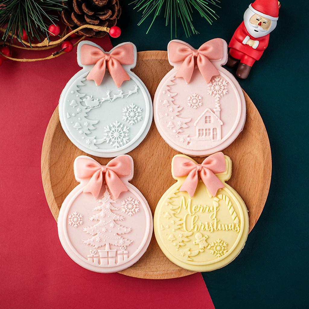 Fondant Cookie Cutter Acrylic Mold for Christmas Themed Holiday Treats Easy to Use Dessert Biscuit Baking Mould