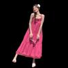 Niche design fringed suspender dress women's summer seaside vacation gentle wind loose and thin temperament long skirt