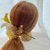 Yellow Calla Lily, White, Coming-of-Age Ceremony, Hair Ornament, Dried Flowers, Mizuhiki (decorative cord), Gold Leaf, Japanese Traditional Clothing,