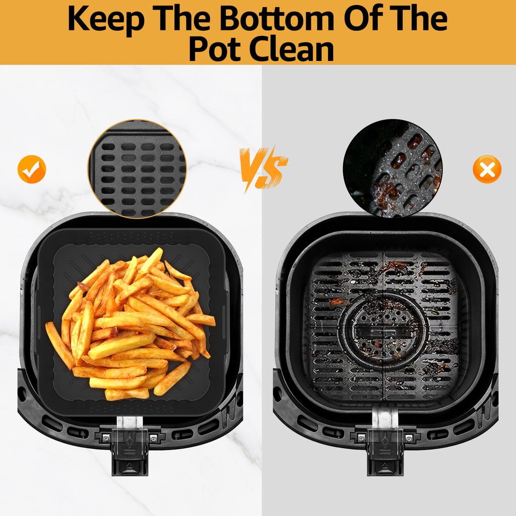 2/4Pcs Air Fryer Silicone Liners Non-stick Air Fryer Basket Reusable Silicone Pot Baking Tray for 5-8 QT Air Fryer Accessories