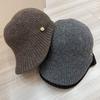 Korean Internet celebrity temperament metal standard equestrian cap winter wool knitted thermal cap casual versatile baseball cap