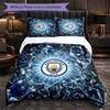 Set Lenzuola Manchester City Modello 3 Pezzi Morbida Copripiumino in Microfibra con Federe per Camera da Letto