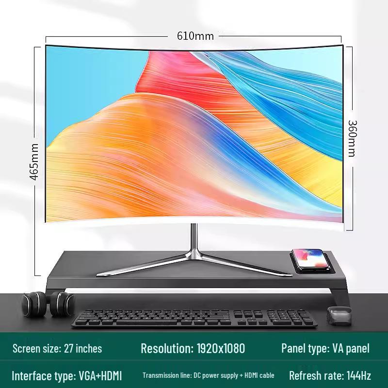Frameless LED Computer Monitor: 19-27 Inch, Flat & Curved HD LCD Screen