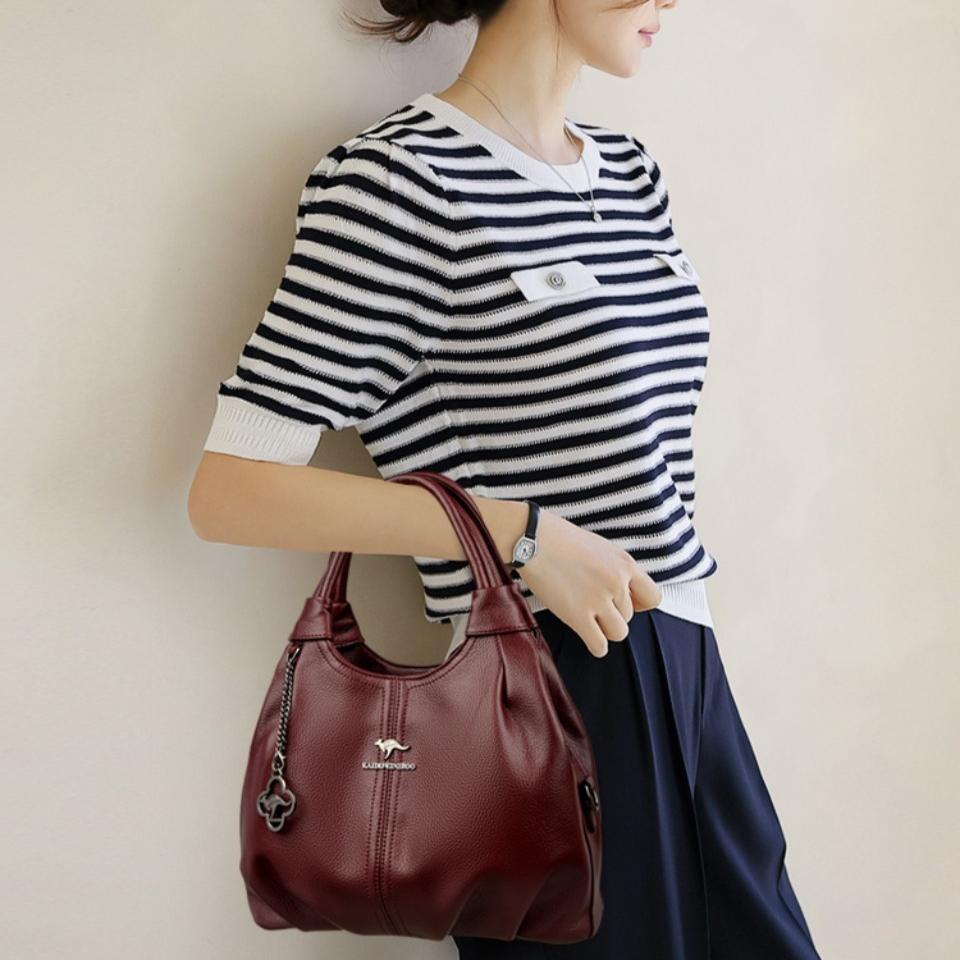 Designer Brand Top Quality Soft PU Faux Leather Casual Tote Bags for Women Handbag Luxury Female Shoulder Crossbody Bag