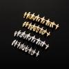 New Star Shape Braces Top and Bottom a Set Teeth Grillz Hip Hop Rap Tooth Grillzs CZ Decoration Jewelry