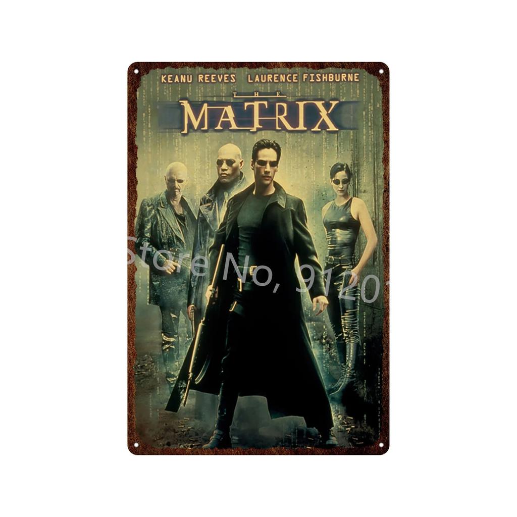 Vintage The Matrix Metal Tin Sign Poster  Classic Movie Wall Plaque for Bar Pub Club Man Cave Home Decor  Retro Iron Painting