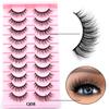 10 Pairs Eyelashes Natural Long 3D Mink Lashes Fluffy Volume Mink False Eyelashes Cruelty Free Wispy Lashes Makeup