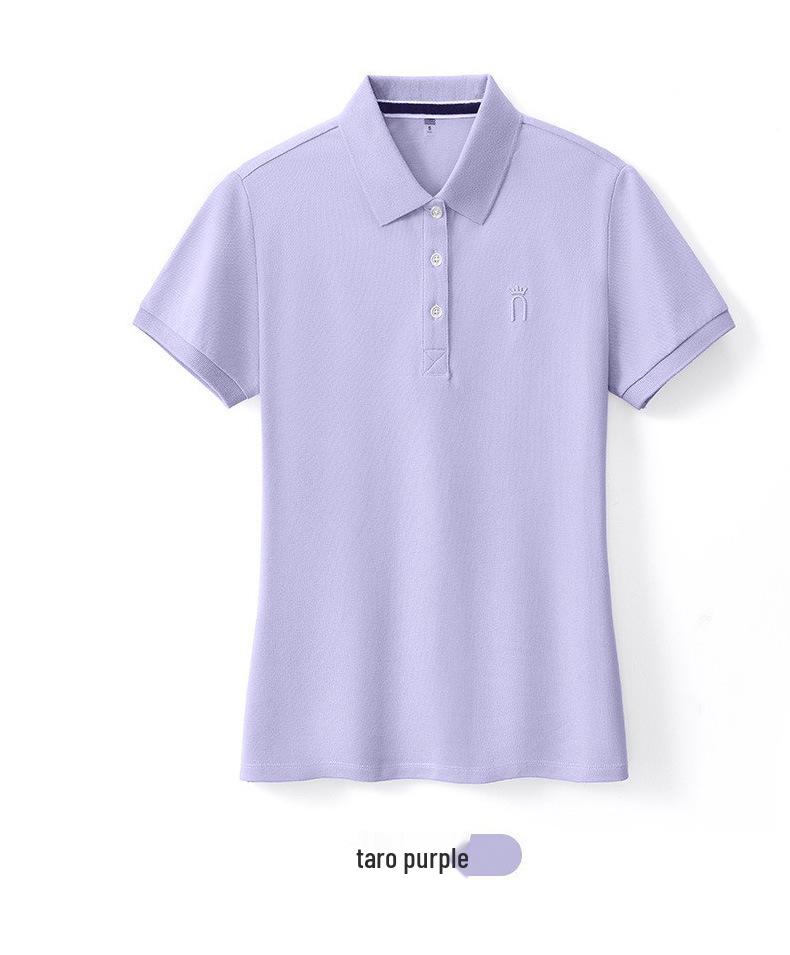 Women's Custom Logo Embroidered Cotton Short Sleeve Polo Shirt