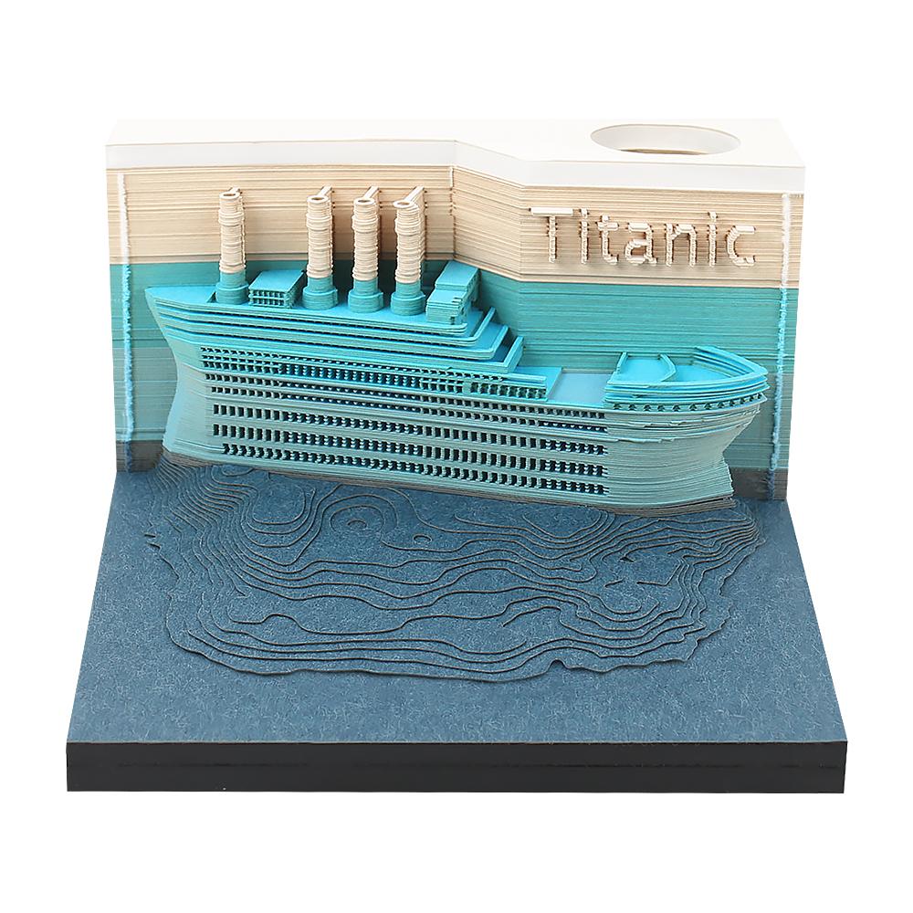 Papier à découper sur mesure créatif pour cadeau d'artisanat, Papier à notes, Décoration de bureau, Bloc-notes 3D Titanic