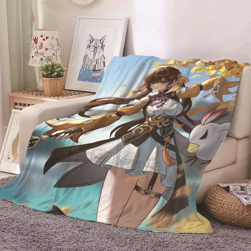 Anime Honkai Star Rail Kafka Flannel Blanket Cute Cartoon Printed Warm Soft Blankets Home Bedding Decor Winter Blankets