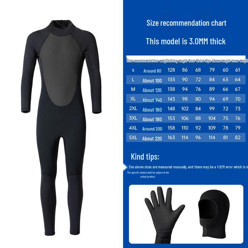 Women's 3mm Winter Wetsuit: One-Piece Snorkeling, Jellyfish & Sun Protection, Warm Surfing Swimsuit