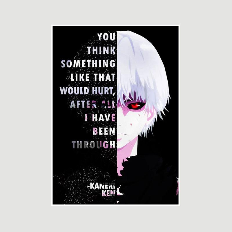 Vintage Inspirational Quote Poster Anime Finger Luffy Deku Posters White Paper Text Art Pictures Home Decor Bar Decoration Painting Interior Mural
