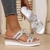 Fashion Women Sandals Lightweight Slip on Platform Slides Women Summer Casual Non Slip Beach Shoes Woman Plus Size Fashion Wedge Sandals
