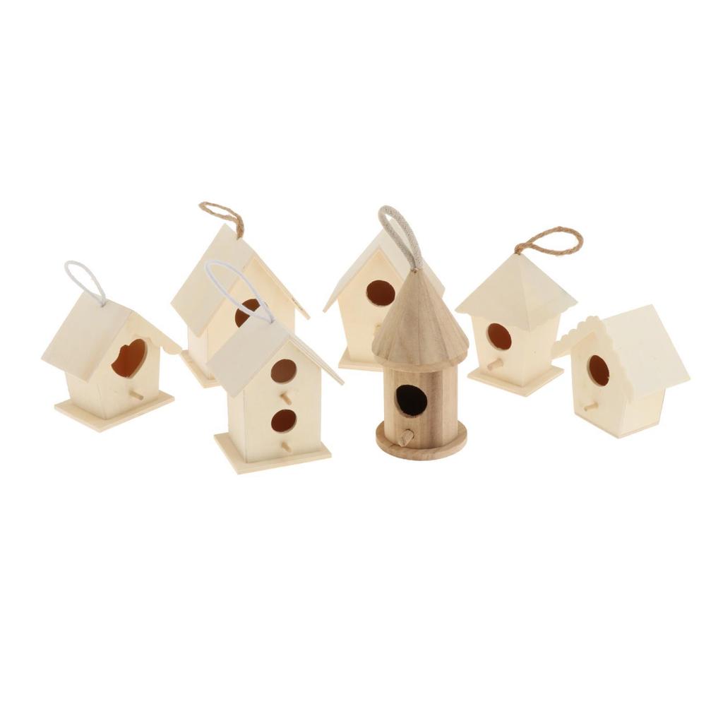 Creative Balcony Wooden Bird House Breeding Cage Box Feeding for Wren