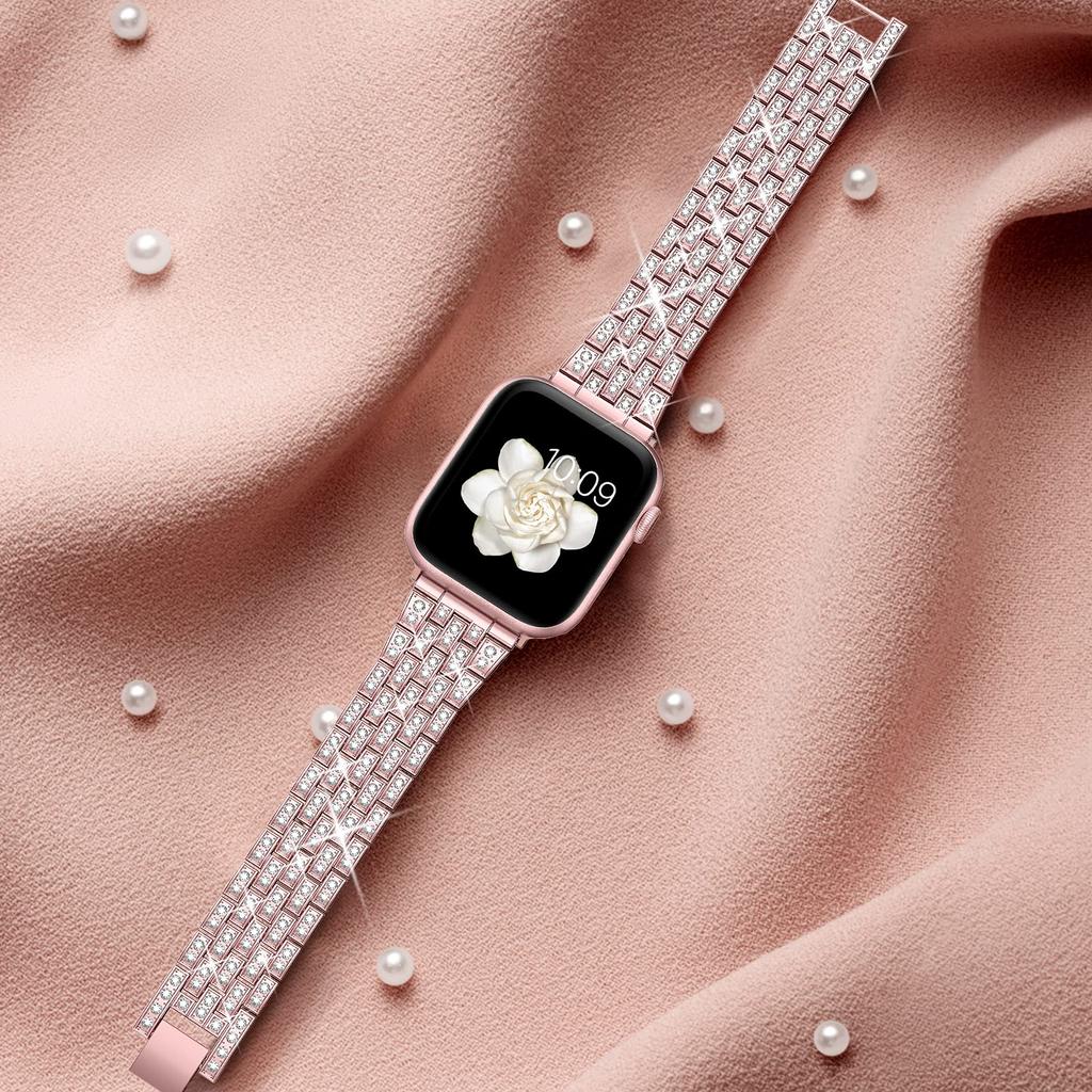 Classic Women Diamond Strap For Apple Watch Band 38mm 40mm 42mm 44mm Stainless Steel Bracelet For iWatch Ultra 49mm 41 45mm 9/8/7/6/5/43