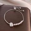 Inlaid Zircon Pearl Rose Bracelet: Elegant, Versatile, High-End Commuter Bangle