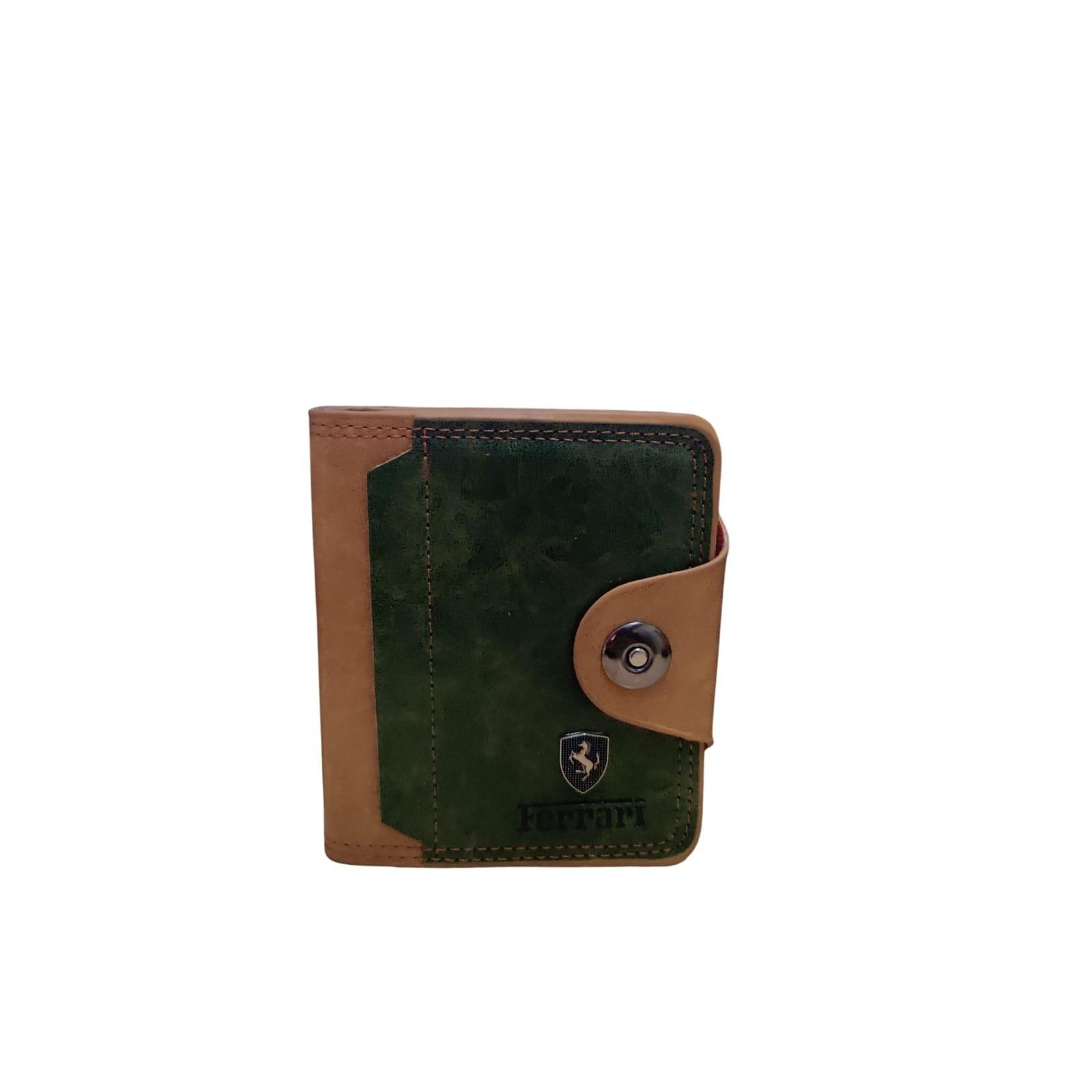 

@ Wallet Leather Holder Brown & Green Color For Men 126Gm Zr-7012-60%Off
