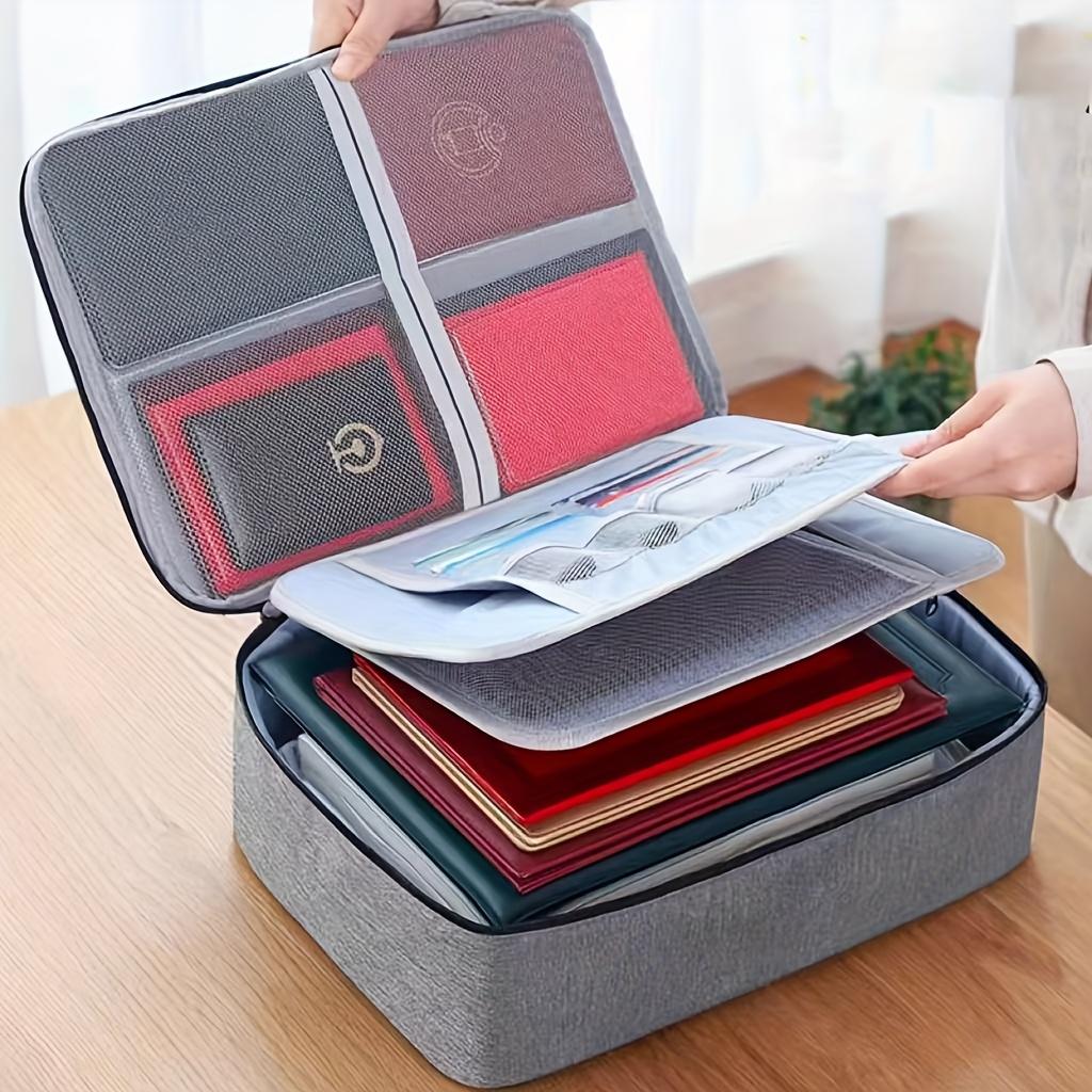 1 File Storage Bag with Handle, Multi-layer Large-capacity Storage Bag, Family Passport File Storage, for Travel and Family