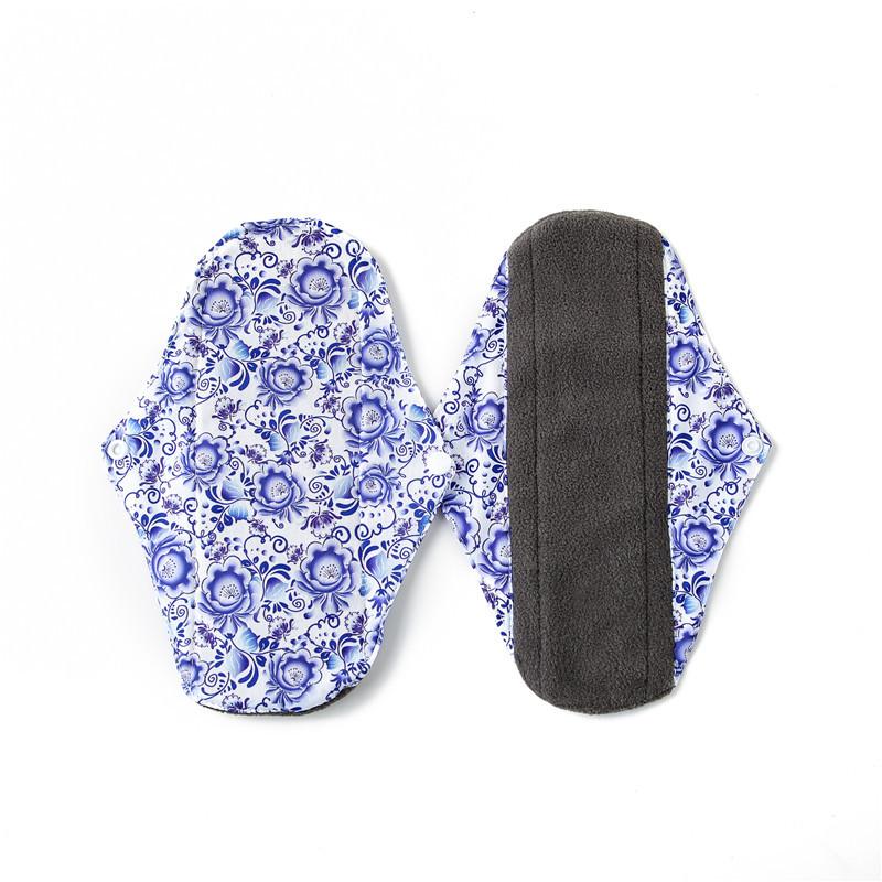 

18X25cm Women Menstrual Pads Reusable Sanitary Napkin Absorbent Reusable Charcoal Bamboo Cloth Pads Washable Sanitary Towel M 18X25CM