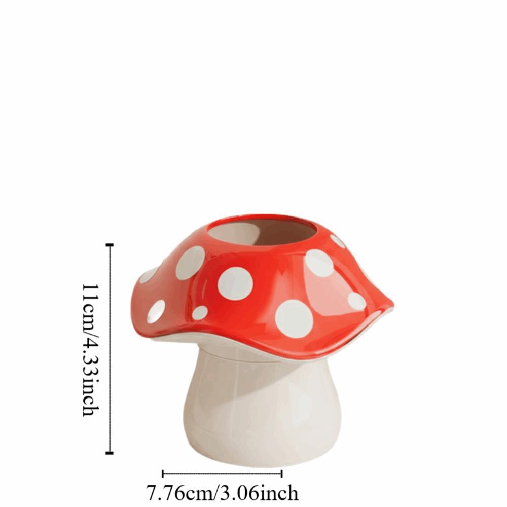 Multifunctional Design Mushroom Storage Box Polka Dot Pattern Desktop Organizer Student Dormitory