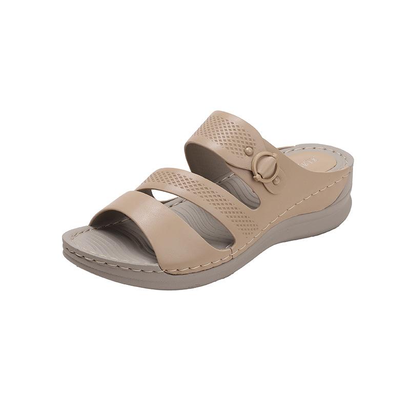 

Cross cool slippers for summer wear, women s fashionable versatile thick-soled flat-soled soft-soled sandals 36