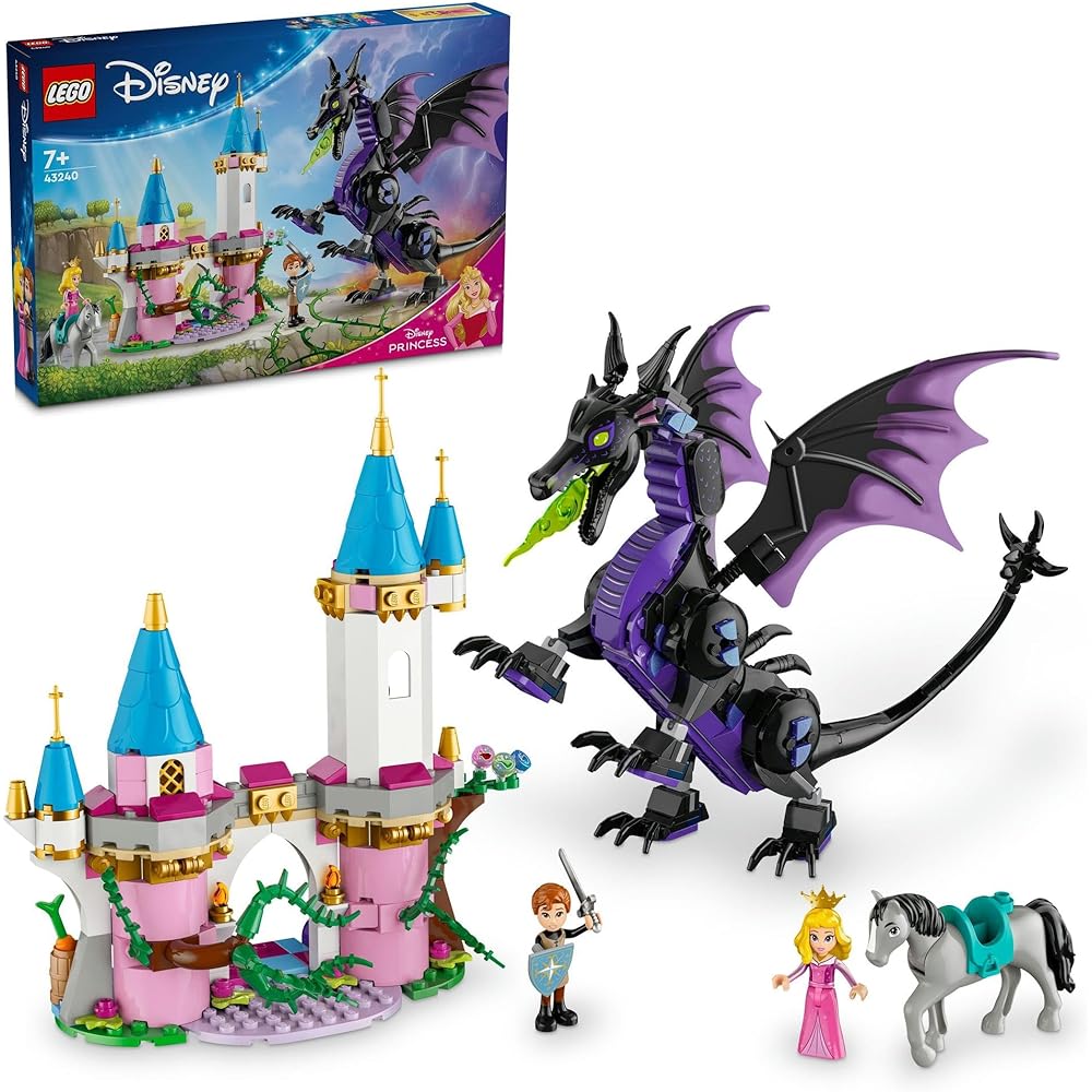 LEGO Disney Princess Maleficent Dragon Toy Building Set for Kids Ages 7-9, Gift for Boys and Girls, 43240