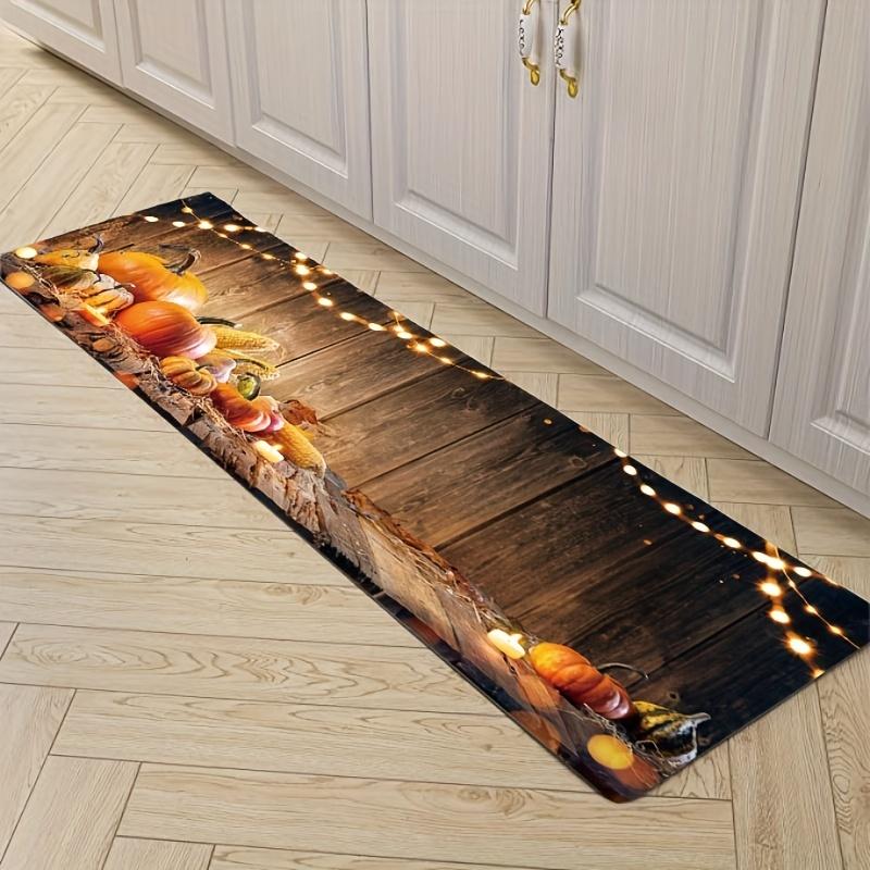 VIKAMA Halloween Kitchen Rugs Pumpkin Absorbent Soft Doormat Rug For Bedroom Carpet For Living Room Machine Washable