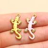 18K Gold-Plated Honeybee & Gecko Pendant - Stainless Steel DIY Jewelry