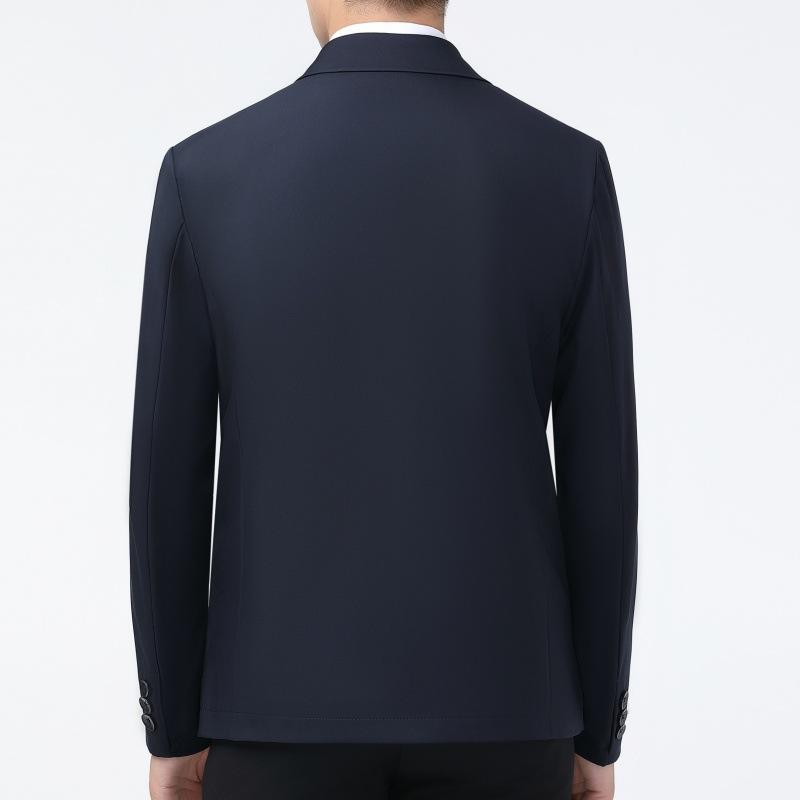 Middle-aged and Elderly Men's Spring and Autumn Thin Versatile Business Casual Civil Servant Tops Dad's Spring Coat Lapel